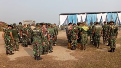 TMMD ke-129 Tinggal Sehari, Satgas Kodim 0418/Palembang Apel dan Cek Lokasi Penutupan