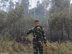 Karhutla di Gandus Mengamuk, Babinsa dan Warga Berjibaku Jinakkan Api