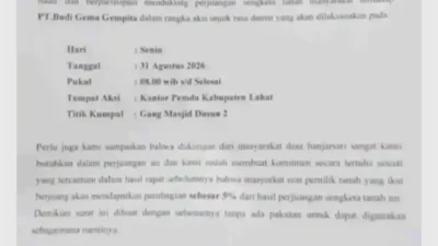 Surat Ajakan Aksi Sengketa Lahan PT BGG Beredar, Warga Soroti Janji Pembagian 5 Persen