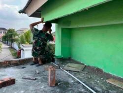 Pengecatan Jadi Fokus Satgas Kodim 0418 Tuntaskan Finishing Mushola Baiturrahman