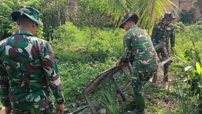 Kejar Target TMMD, Satgas Kodim 0418/ Palembang Fokus Benahi Lingkungan