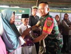 Bukan Cuma Bangun Jalan, TMMD Kodim 0418/Palembang Bawa Bantuan Sembako untuk Warga