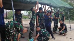 Tenda Penutupan TMMD ke-129 Mulai Dipasang, Wadansatgas  Pastikan Persiapan Tak Ada Celah