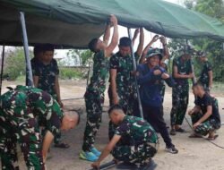 Tenda Penutupan TMMD ke-129 Mulai Dipasang, Wadansatgas  Pastikan Persiapan Tak Ada Celah