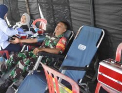 Donor Darah Warnai Penutupan TMMD ke-129 Palembang, Satgas Ajak Personel Peduli Sesama