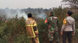 Respons Cepat Cegah Api Meluas, Babinsa dan Damkar Padamkan Karhutla di Karya Jaya