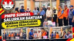 PMPB Sumsel Salurkan Bantuan Sembako Korban Kebakaran di Lorong Sikam Kalidoni