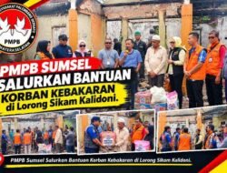 PMPB Sumsel Salurkan Bantuan Sembako Korban Kebakaran di Lorong Sikam Kalidoni