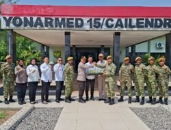 Polres OKU Timur Sambangi Yon Armed 17/76 di Momen HUT TNI Ke-81