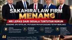 Sakahira Law firm Menang, MR Lepas dari Segala Tuntutan Hukum