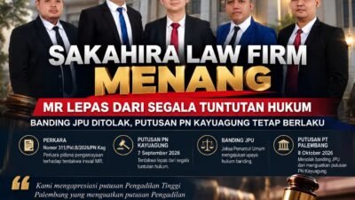 Sakahira Law firm Menang, MR Lepas dari Segala Tuntutan Hukum